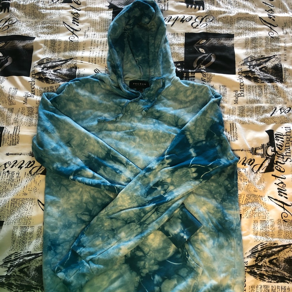 Blue and White Tye Dye Hoodie